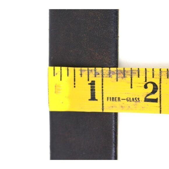 DARK BROWN GENUINE LEATHER 1.25"Wd ONE HOLE CASUAL DRESS MEN'S BELT Sz 36 (F13 - Picture 7 of 11